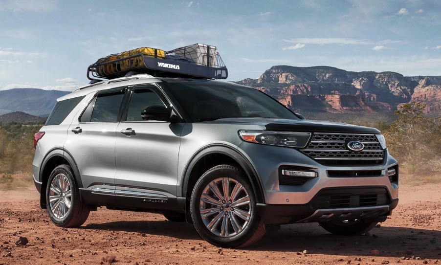 The 2023 Ford Explorer off-roading in the desert