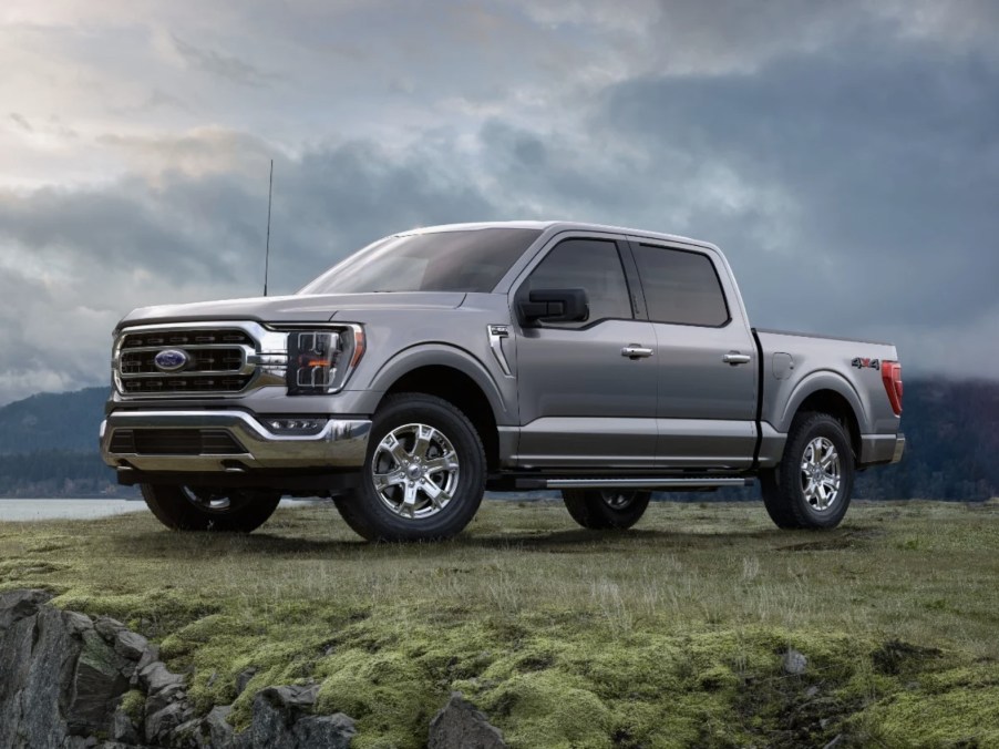 The 2023 Ford F-150 parked in grass