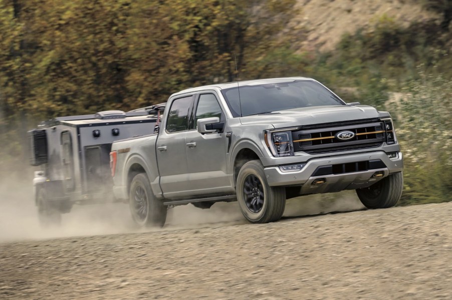 The 2023 Ford F-150 towing a trailer