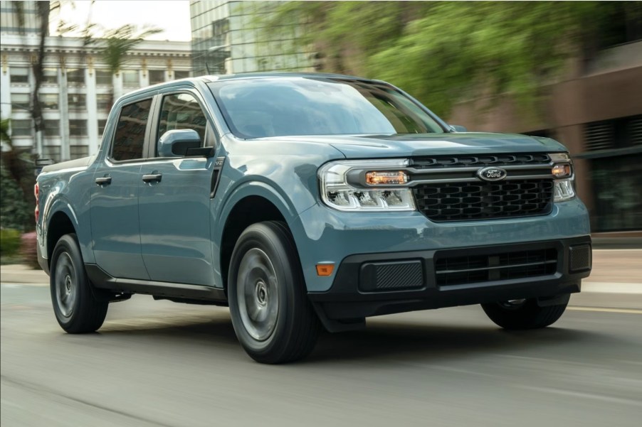 The 2024 Ford Maverick driving on the road