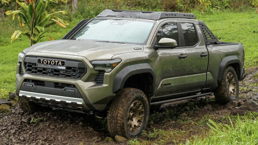 The 2024 Toyota Tacoma off-roading in mud