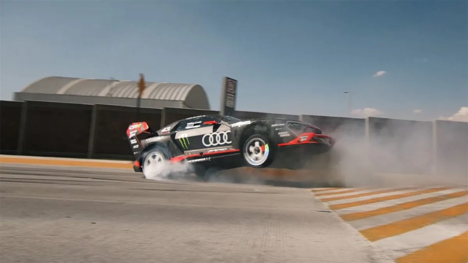 Audi's S1 Hoonitron in a Ken Block Gymkhana/Electrikhana video in Mexico City.