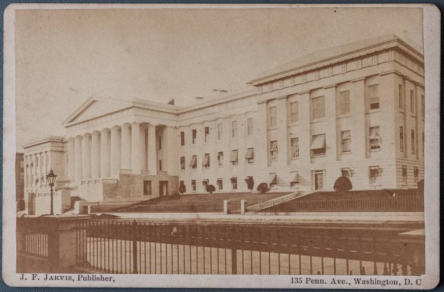 The exterior of the U.S. Patent Office on Pennsylvania avenue in Washington D.C.