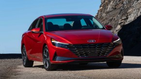 A red 2023 Hyundai Elantra