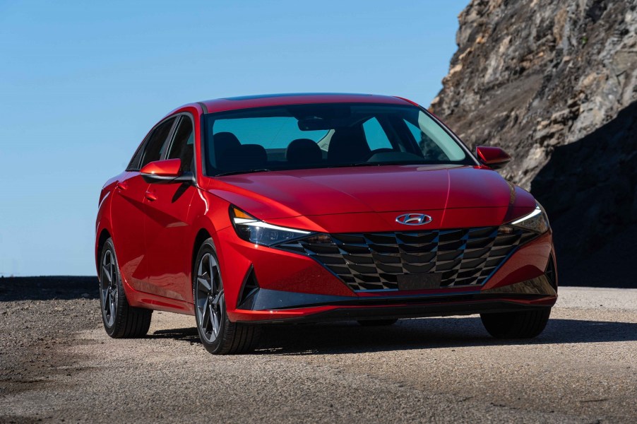 A red 2023 Hyundai Elantra