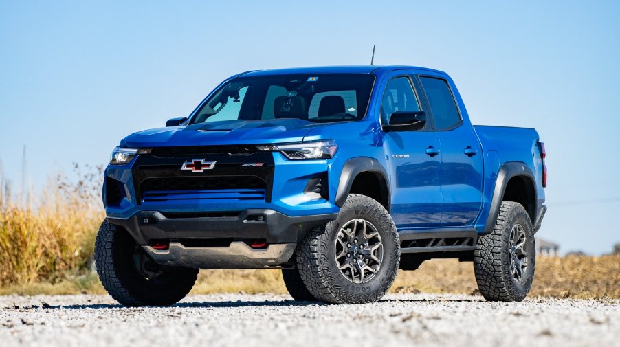 The 2024 Chevy Colorado parked in gravel