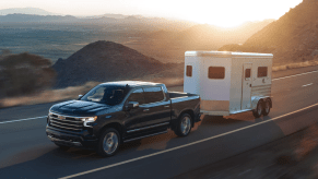 The 2024 Chevy Silverado 1500 towing a trailer