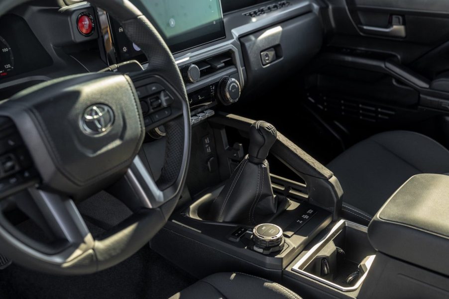 TRD Off Road Toyota Tacoma stick shift lever for its traditional manual transmission.