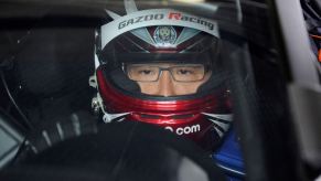 Toyota Vice President behind the wheel of a lexus during the 24 hours of nurburing.