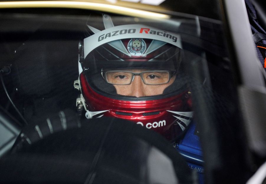 Toyota Vice President behind the wheel of a lexus during the 24 hours of nurburing.