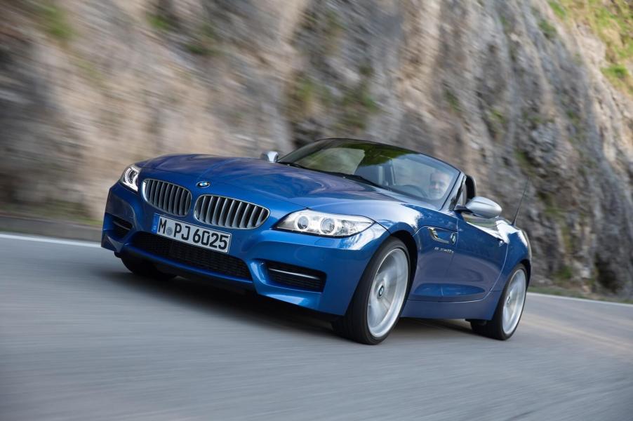 An E89 Z4 takes a corner on mountain roads.