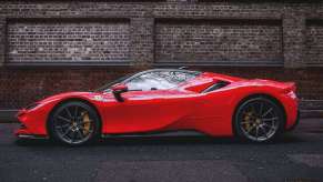 A red Ferrari SF90 Stradale, like this one, is a car that Ferrari blacklists people from buying.