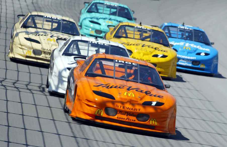 IROC race cars competing at Chicagoland Speedway