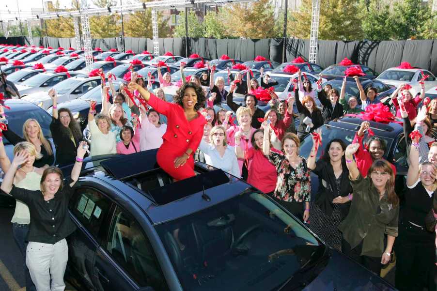 Oprah Winfrey show Pontiac G-6 car giveaway with audience members