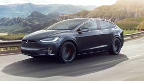 The Tesla Model X on the road