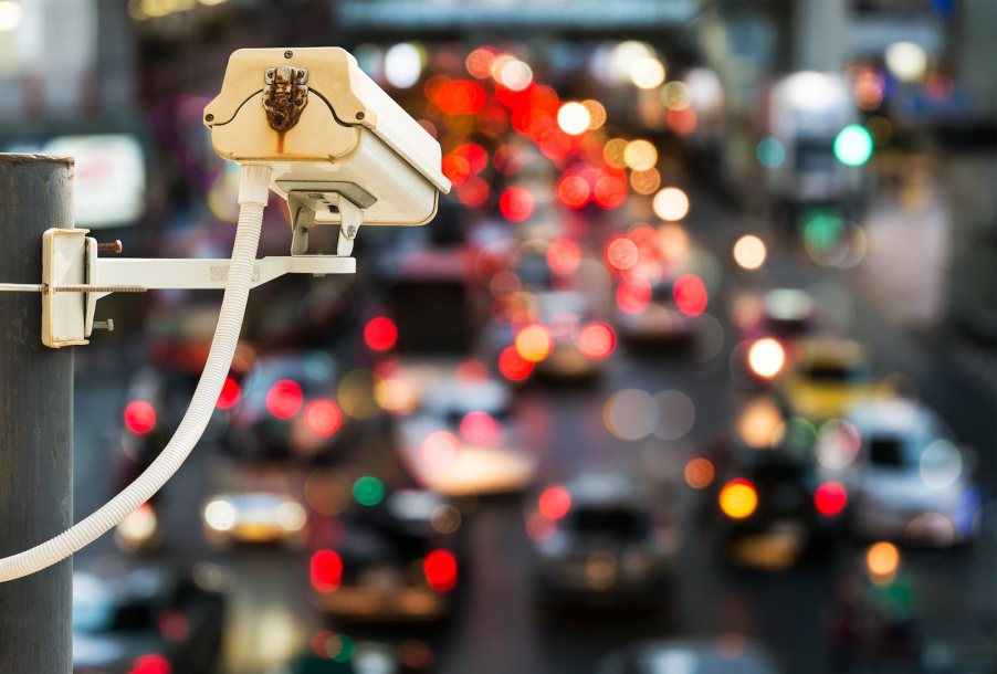 An automated camera watching traffic