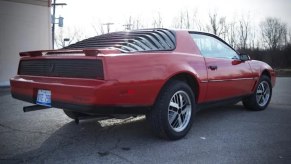 Rear of a red Pontiac Firebird