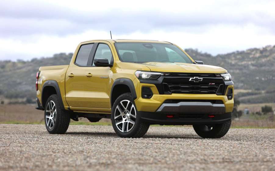 The 2023 Chevy Colorado parked in the wilderness