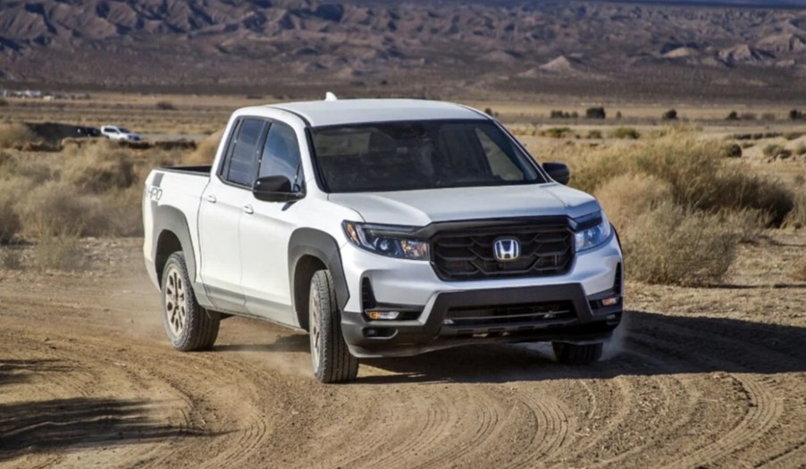 The 2024 Honda Ridgeline off-roading in sand