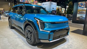 The 2024 Kia EV9 on display at the Chicago Auto Show