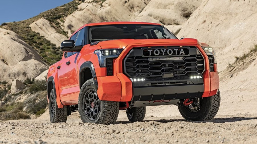 The 2024 Toyota Tundra TRD Pro off-roading in sand