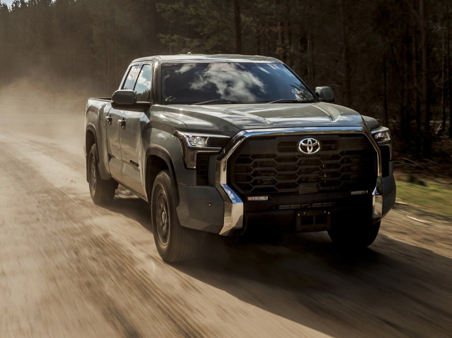 The 2024 Toyota Tundra on a dirt road