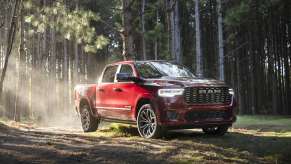 The 2025 Ram 1500 Tungsten in the woods