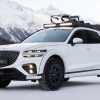 The Genesis GV70 Snow Concept on white turf