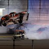 Taylor Gray gets airborne during the 2024 NASCAR Truck Series opening race at Daytona