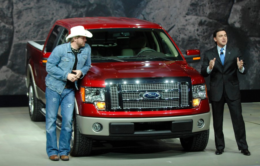 Toby Keith on stage with a Ford F-150