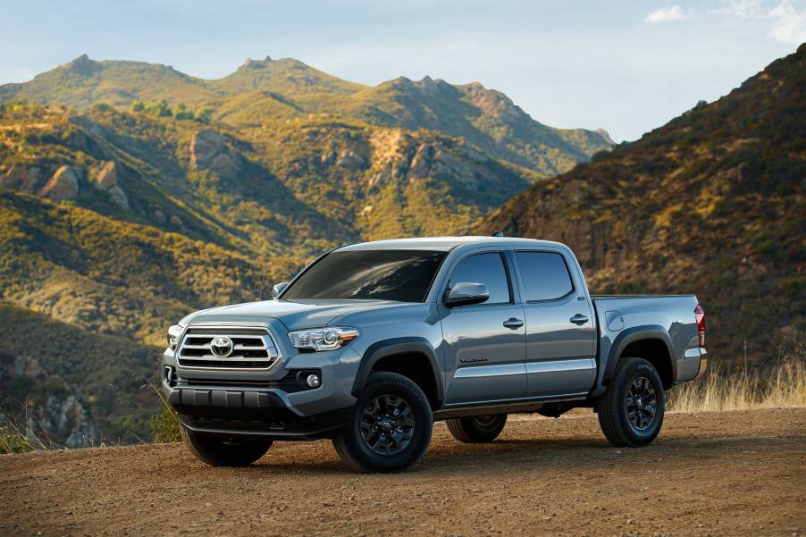 The 2021 Toyota Tacoma off-roading in a field