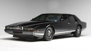 Black Aston Martin Lagonda sedan