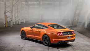 A 2020 Ford Mustang EcoBoost High Performance shows off its rear-end styling.