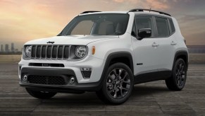 The 2023 Jeep Renegade parked outside a city with a view