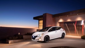 A white 2023 Nissan Leaf