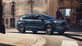 The 2024 Ford Edge driving in the city