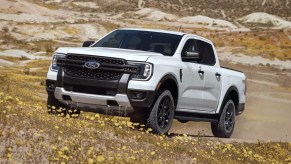 The 2024 Ford Ranger off-roading in a field