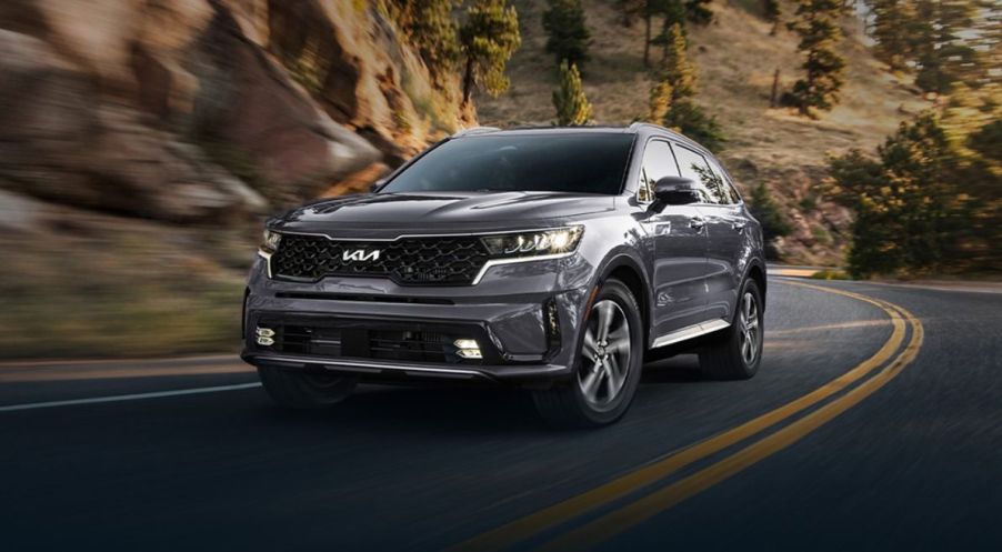 The 2024 Kia Sorento Hybrid on the road