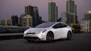 The 2024 Toyota Prius near a city landscape