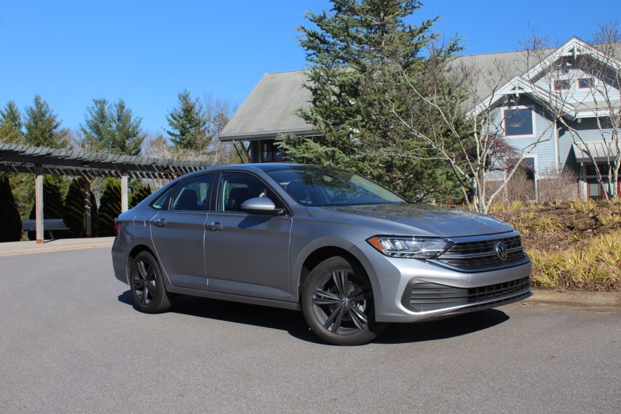 The 2024 Volkswagen Jetta in the city