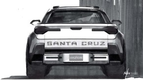 A teaser for the 2025 Hyundai Santa Cruz teaser