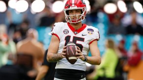 UGA quarterback Carson Beck on the field