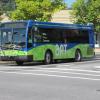 An electric bus traveling in Asheville, NC