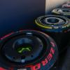 Pirelli F1 tires show off just how big they are with different compound colors.