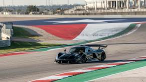 The Hennessey Venom F5 Revolution drives around COTA at speed.