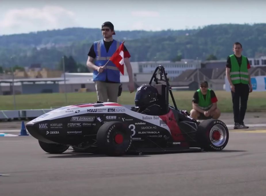 Student-built race cart setting 0-60 mph record.