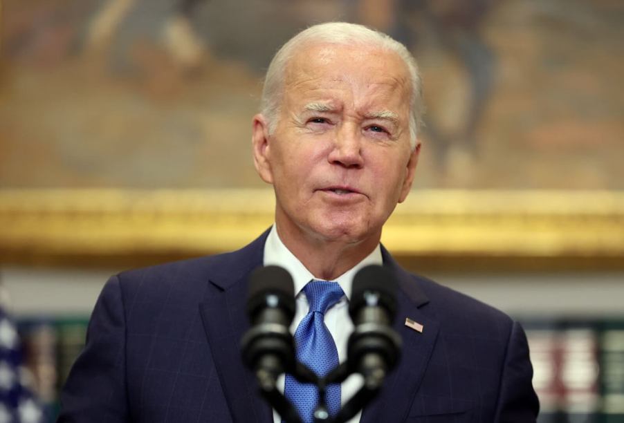 President Biden at a press conference.