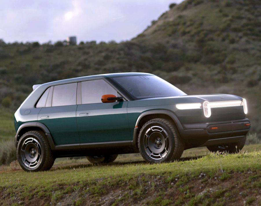 The Rivian RX3 off-roading