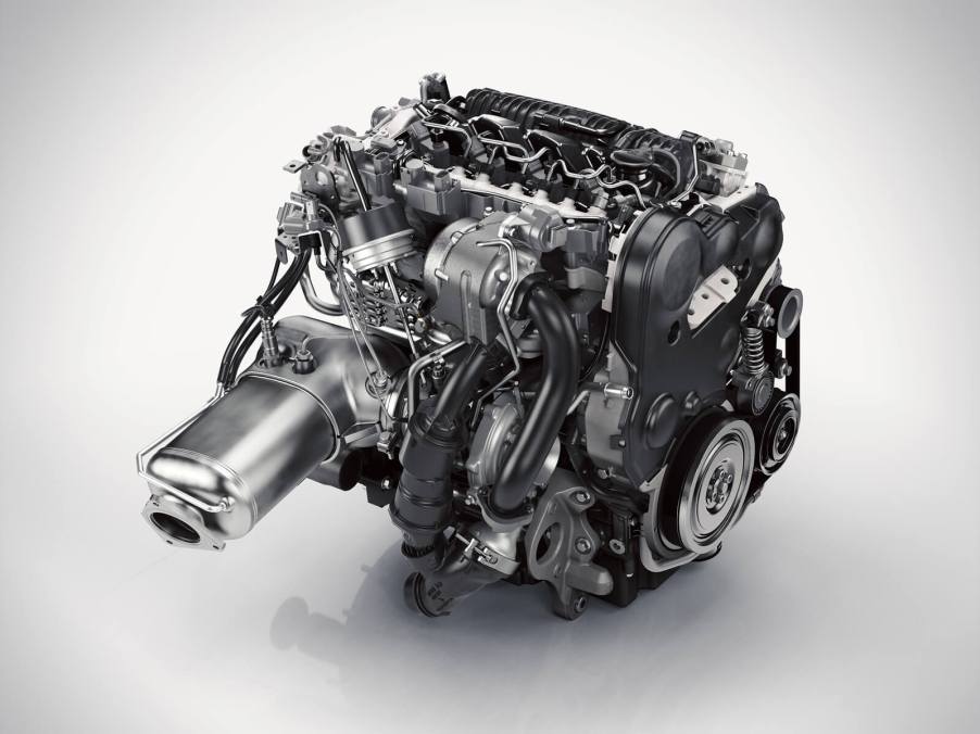 A Volvo XC90 D5 Drive-E diesel engine like the one in the XC90 SUV.