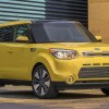 The 2016 Kia Soul near a building